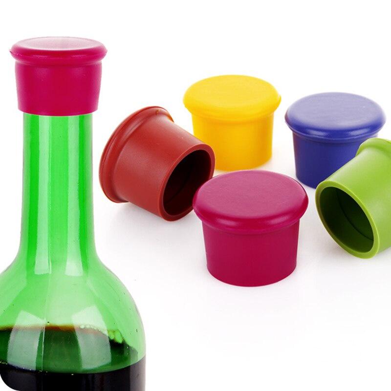 5 Colors Bottle Stopper Bottle Caps Silicone Wine Stopper Family Bar Preservation Tools Fresh Keeping Sealers Kitchen Gadgets