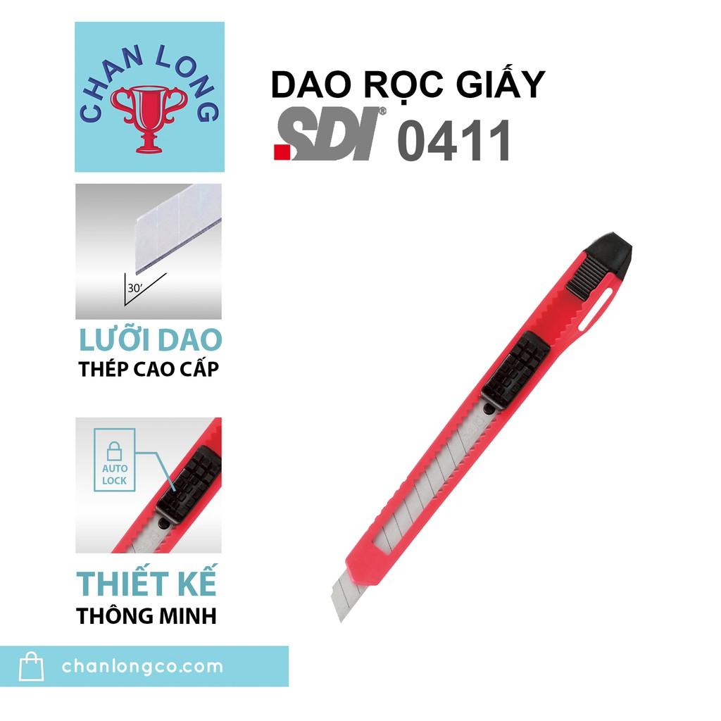 Dao rọc giấy nhỏ SDI-đỏ, xám, lá, xanh dương