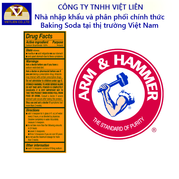 Combo 3 Baking Soda: Muối Nổi Rửa Rau Quả 340g, Muối nổi Tinh Khiết 453g, Muối Nổi Khử Mùi Tủ Lạnh 396.8g tặng Tẩy rửa đa năng 227g