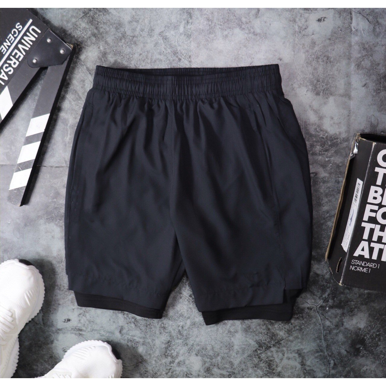 QUẦN SHORT THỂ THAO NAM TẬP GYM 4 LỚP