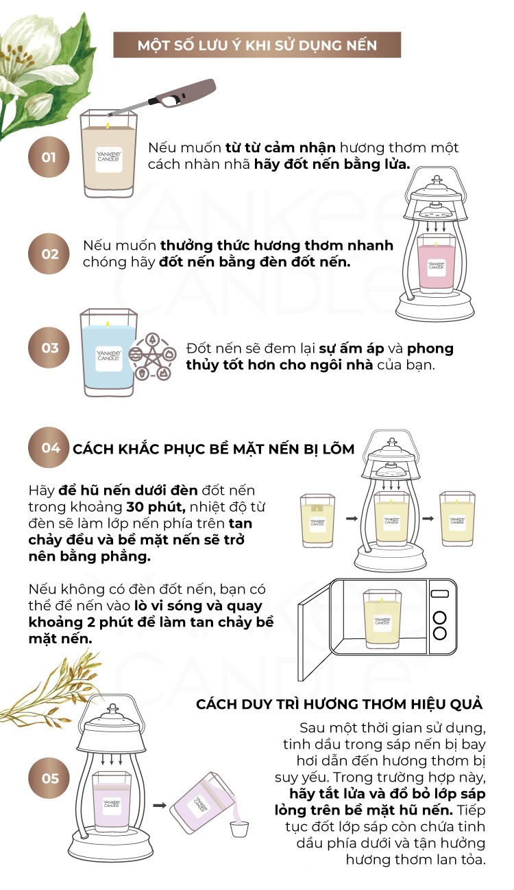 Nến ly vuông Elevation Yankee Candle size S - Sheer Linen