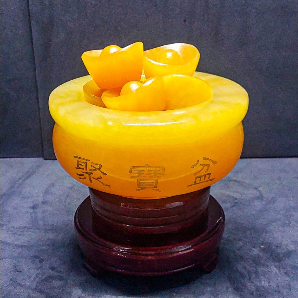 Bát Vàng, Bát Tụ Bảo , Tụ Bảo Bồn Đá Ngọc Hoàng Long - Đường Kính 13cm