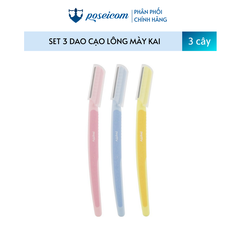 Set 3 dao cạo lông mặt Kai PVL-3P GA0053 - 4901331001628