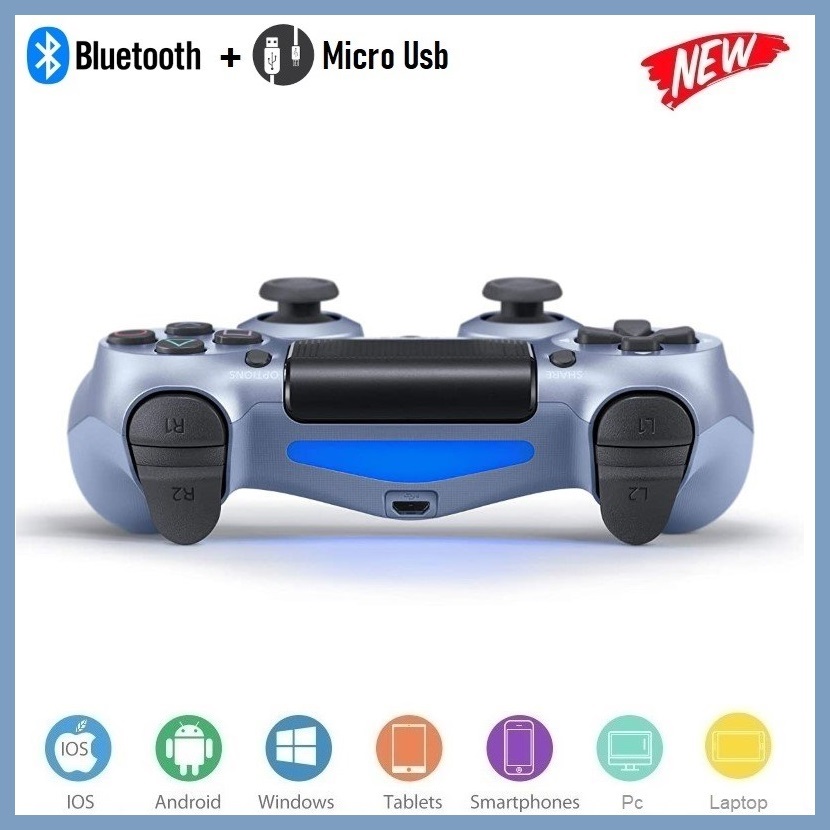 Tay Game không dây bluetooth P/S Titanium blue cho máy tính - điện thoại - máy game Console