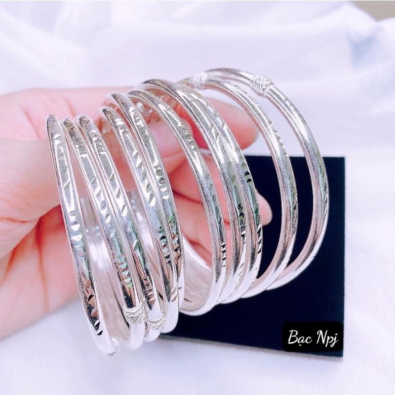 Lắc tay phay cho nữ sáng bóng làm kĩ , Vòng tay phay Bạc ta - Bạc npj