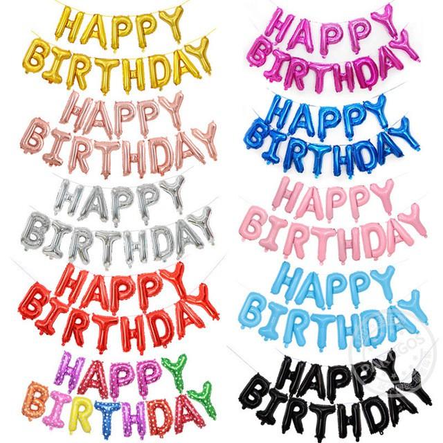 Bóng chữ Happy Birthday trang trí sinh nhật size 40cm