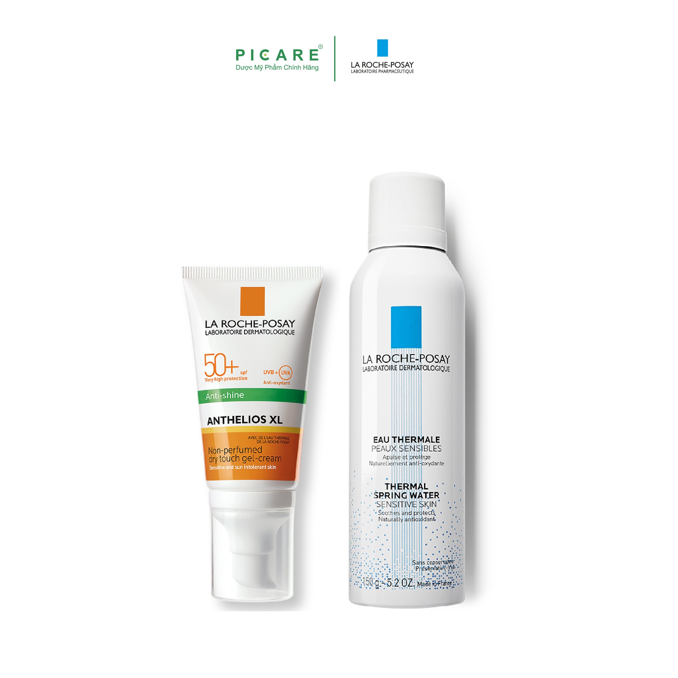 Bộ Chăm Sóc Da Kem Chống Nắng Không Màu Kiểm Soát Dầu La Roche-Posay Anthelios Xl Dry Touch Gel-Cream Spf 50+ Uvb & Uva 50Ml + Nước Khoáng Làm Dịu Và Bảo Vệ Da La Roche-Posay Thermal Spring Water