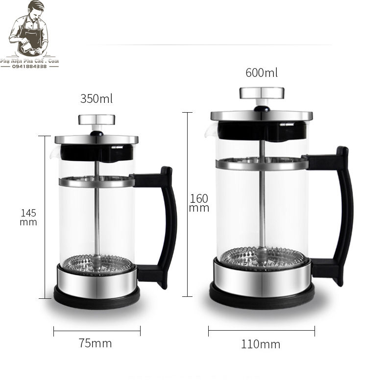 Bình Pha Trà Pha Cà Phê French Press inox 304