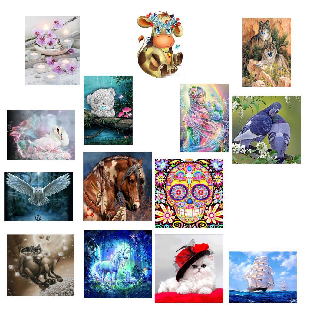 DIY 5D Diamond Painting Kit Animal Diamond Rhinestone Embroidery Cross Stitch Ornaments for Home Wall Decoration