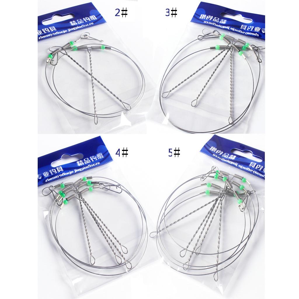 5   Pieces   Anti - Winding   Fishing   Swivel   String   Steel   Wire   Leader