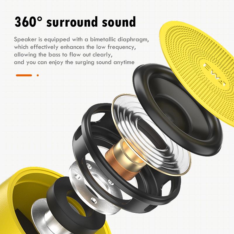 Ewa di động không dây bluetooth 5.0 loa thể thao ngoài trời hifi tws loa 6000mah stereo bass card mp3 máy nghe nhạc rảnh tay: màu xám