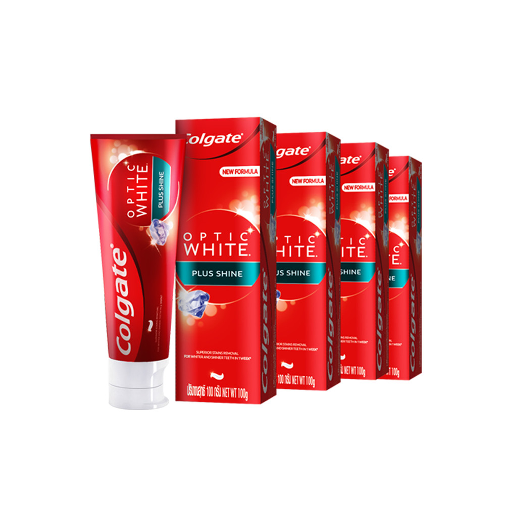 Bộ 4 Kem đánh răng Colgate Plus Shine làm trắng răng & sáng răng 100g