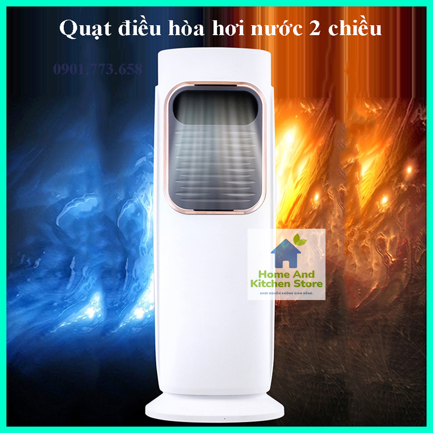 Quạt hơi nước - quạt không cánh 2 chiều CÓ ĐIỀU KHIỂN + GEL ĐÁ, ĐÈN LED, quạt điều hòa hơi nước, quạt sưởi không cánh đa năng