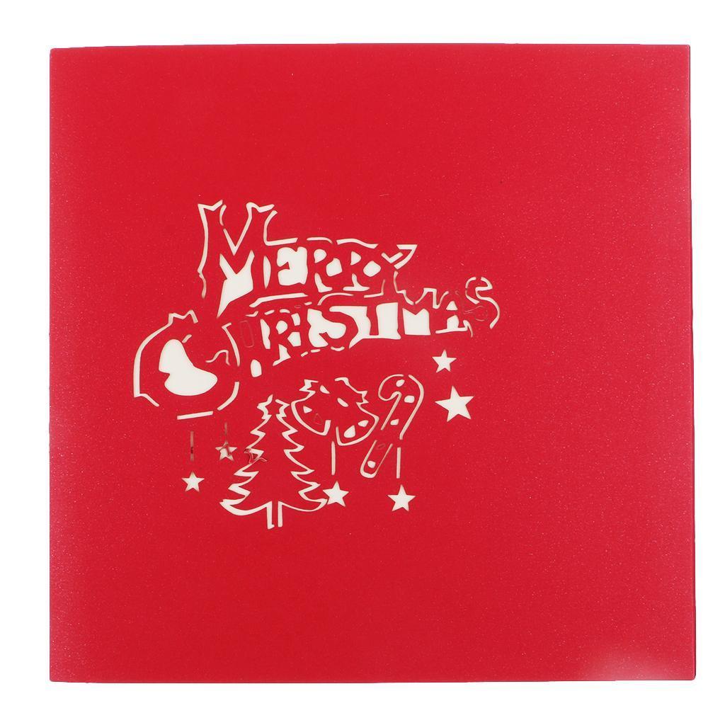 Christmas Tree Greeting Cards Paper 3D Handmade Holiday Happy Birthday Cards
