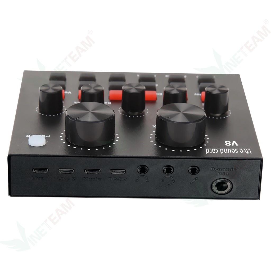 SOUND CARD V8 CÓ LOẠI BLUETOOTH chế độ Autu-tune phiên bản tiếng anh -DC2164