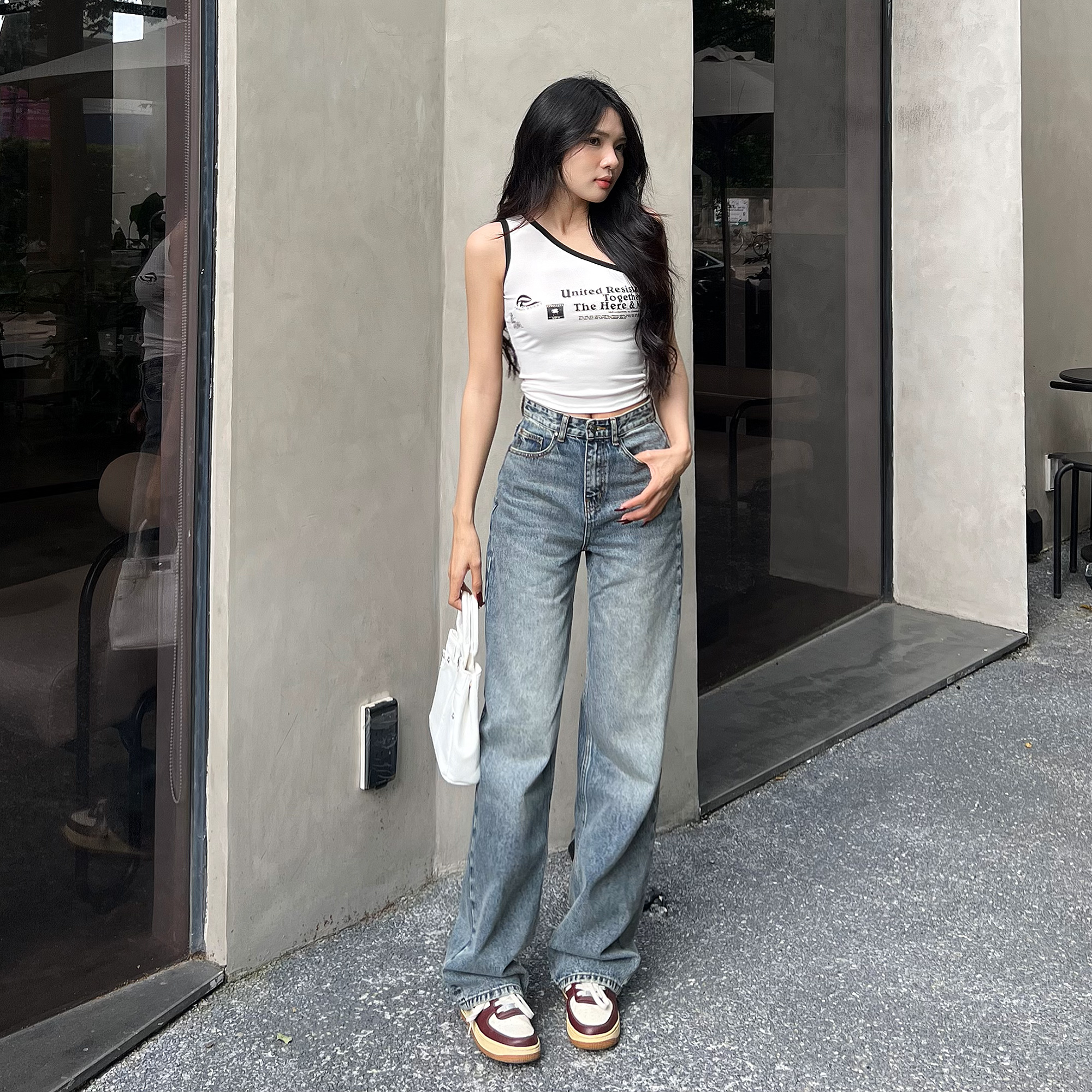 Quần Jean Ống Rộng Classic Carolina Blue Aaa Jeans