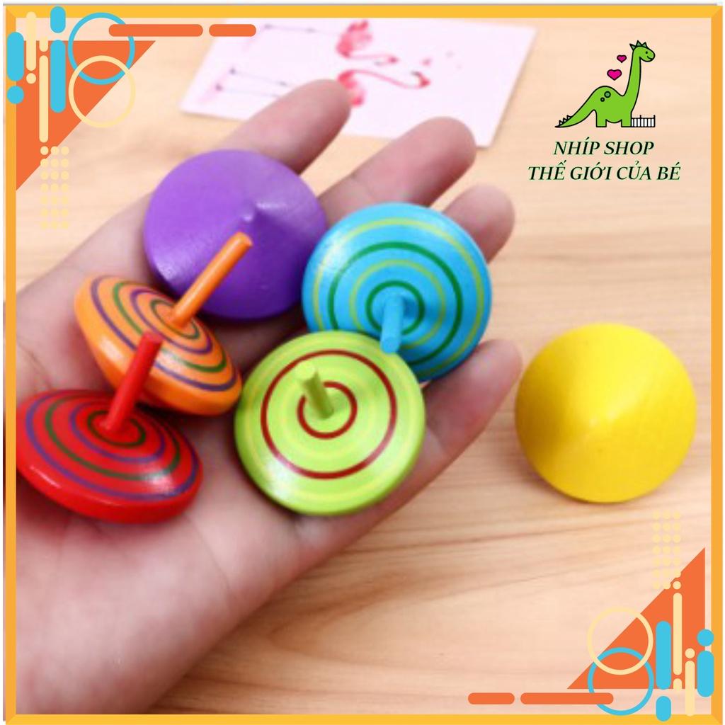 Con quay gỗ nhiều màu sắc - Con quay mini kích thước 45mm