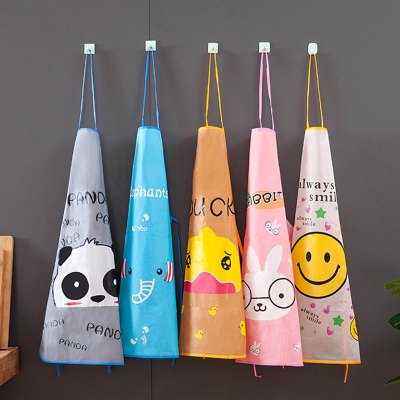Tạp Dề PVC In Hình Hoạt Hình Dễ Thương Dễ Lau Chùi Gửi Màu Ngẫu Nhiên