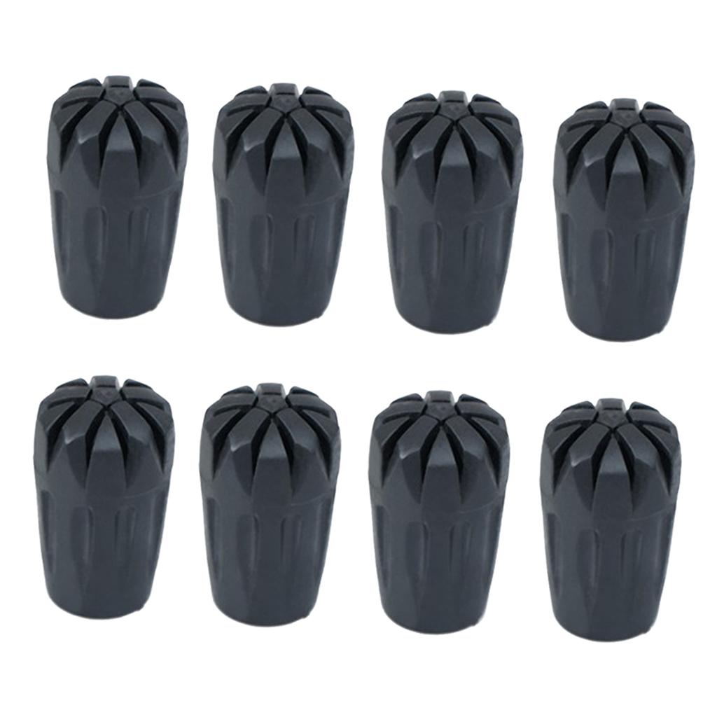 2x8pcs Rubber Replacement Tips Hiking Stick Walking Trekking Pole Protector