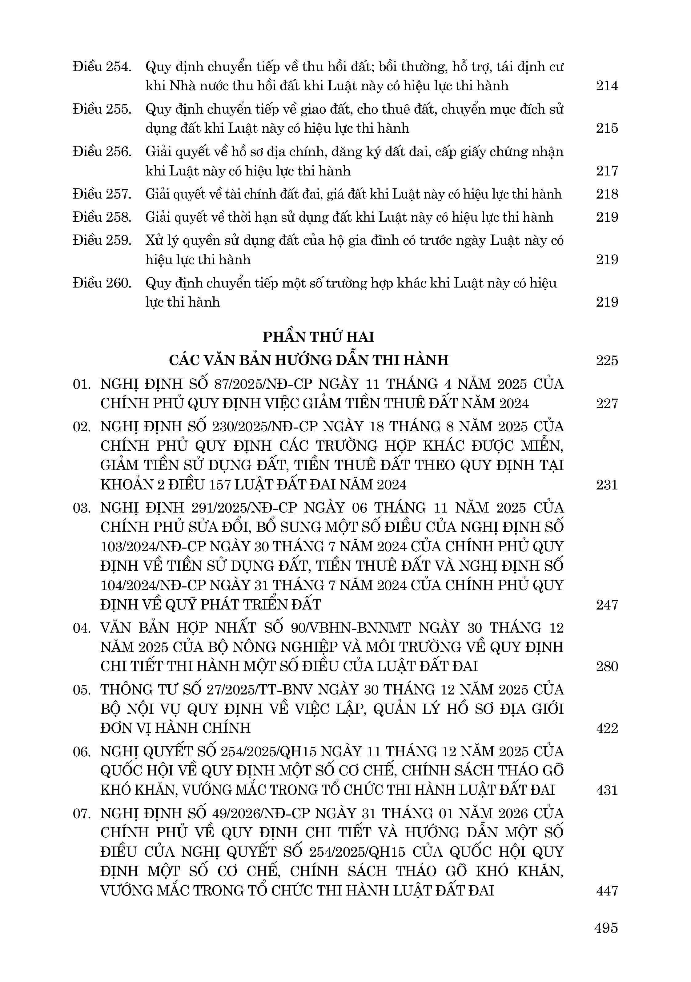 Luật Đất đai (sửa đổi, bổ sung năm 2025) và các văn bản hướng dẫn thi hành
