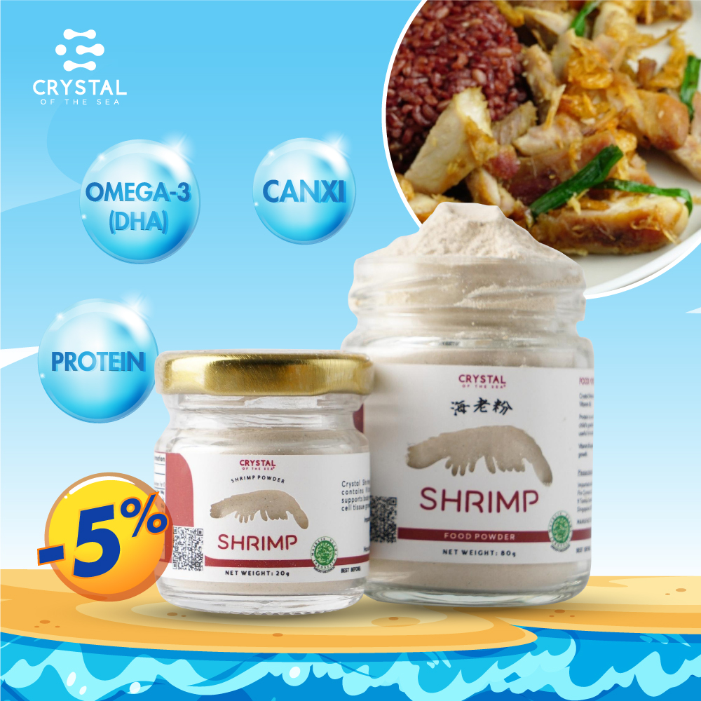 Bột nêm Tôm - CrystalSea, Chứng nhận SFA, giàu vitamin B6, có vị ngọt tự nhiên, có tác dụng hỗ trợ giảm triệu chứng buồn nôn, được khuyên dùng trong thời kỳ mang thai
