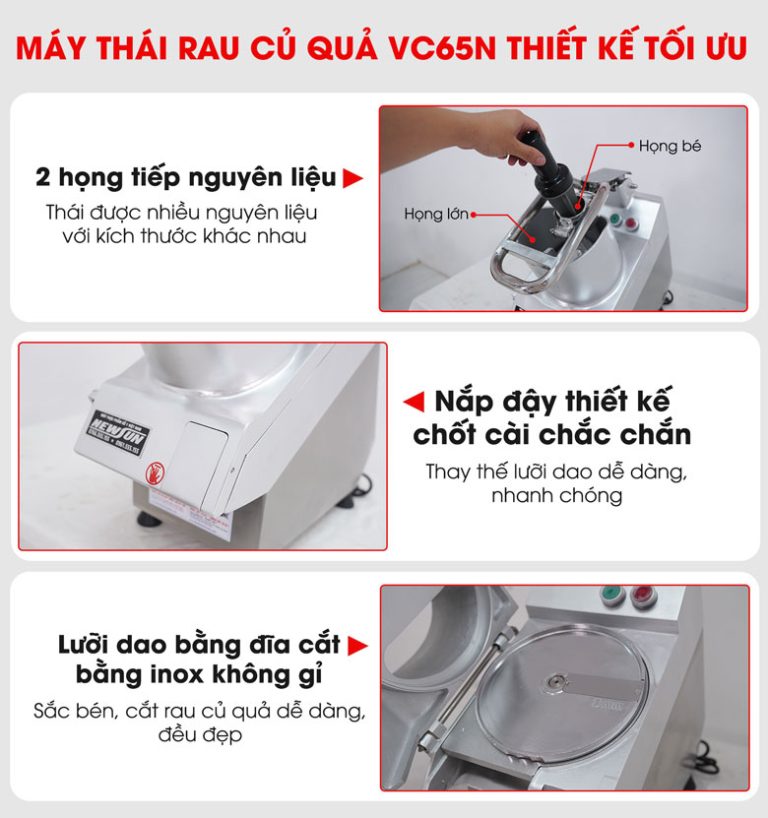 Máy thái rau củ quả đa năng VC65N - Bản nâng cấp mới NEWSUN - Hàng chính hãng