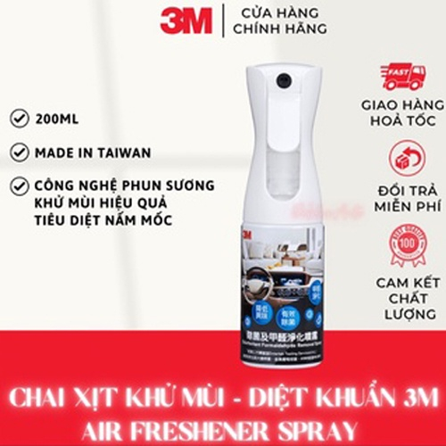 Chai Xịt Khử Mùi Diệt Khuẩn ô tô  3M Air Freshener Spray 38660 (200ml) - Chính hãng 100%