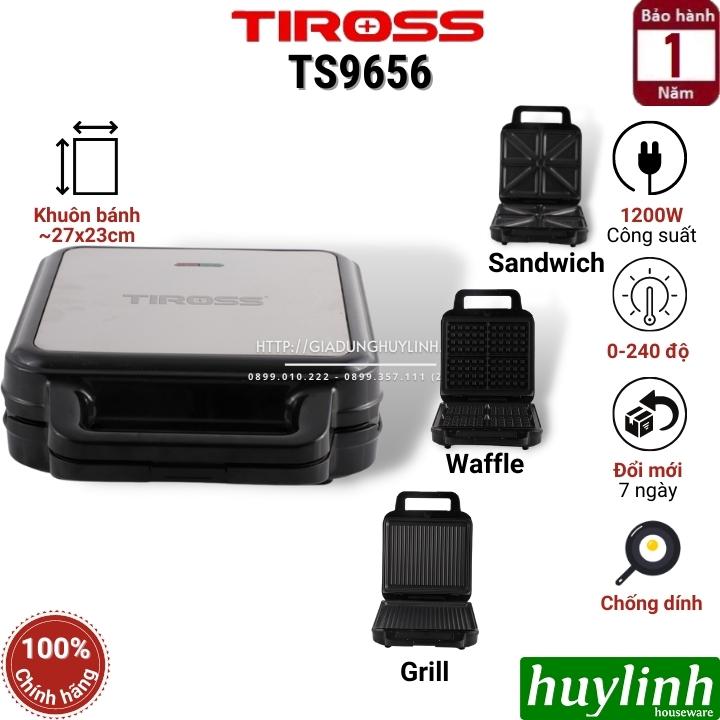 Máy làm - nướng bánh sandwich hotdog waffle Tiross TS9656 - 3 trong 1 - 1200W - Hàng chính hãng