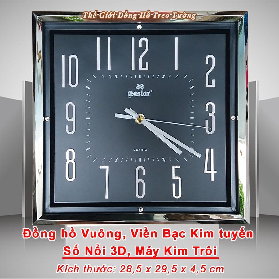 Đồng hồ Eastar Viền kim tự tháp, Số nổi 3D, Máy kim trôi Êm ái