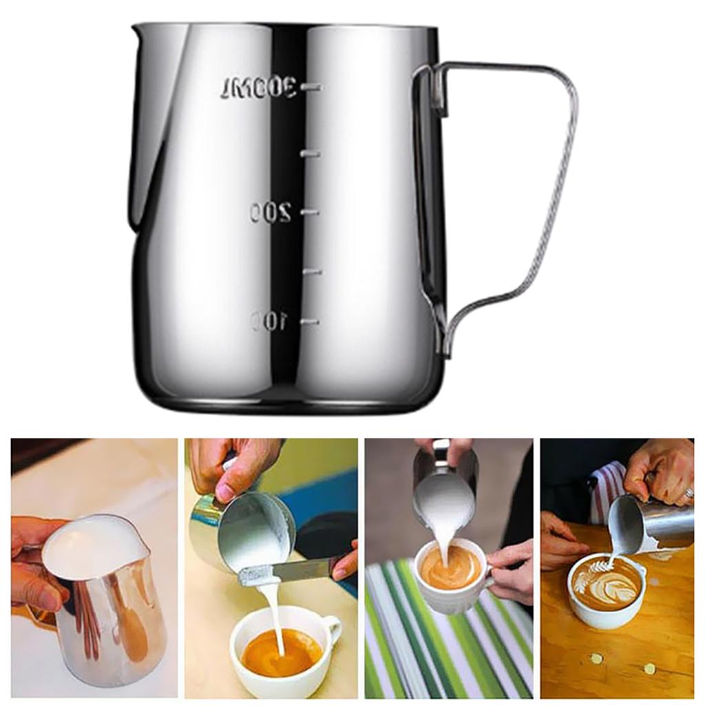 Stainless Steel Milk Pour Pot Frothing Jug Frother Coffee Cup Drink Mug