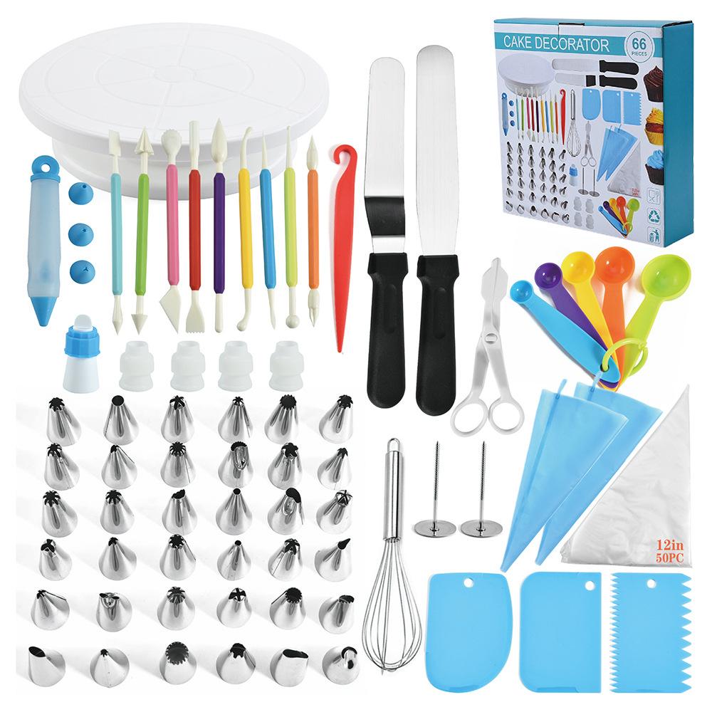 66 Cái/bộ Bánh Dụng Cụ Trang Trí Bánh Dụng Cụ Bánh Ngọt Và Bánh Phụ Kiện Bàn Xoay Đánh Trang Trí Cửa Phụ Kiện Nhà Bếp