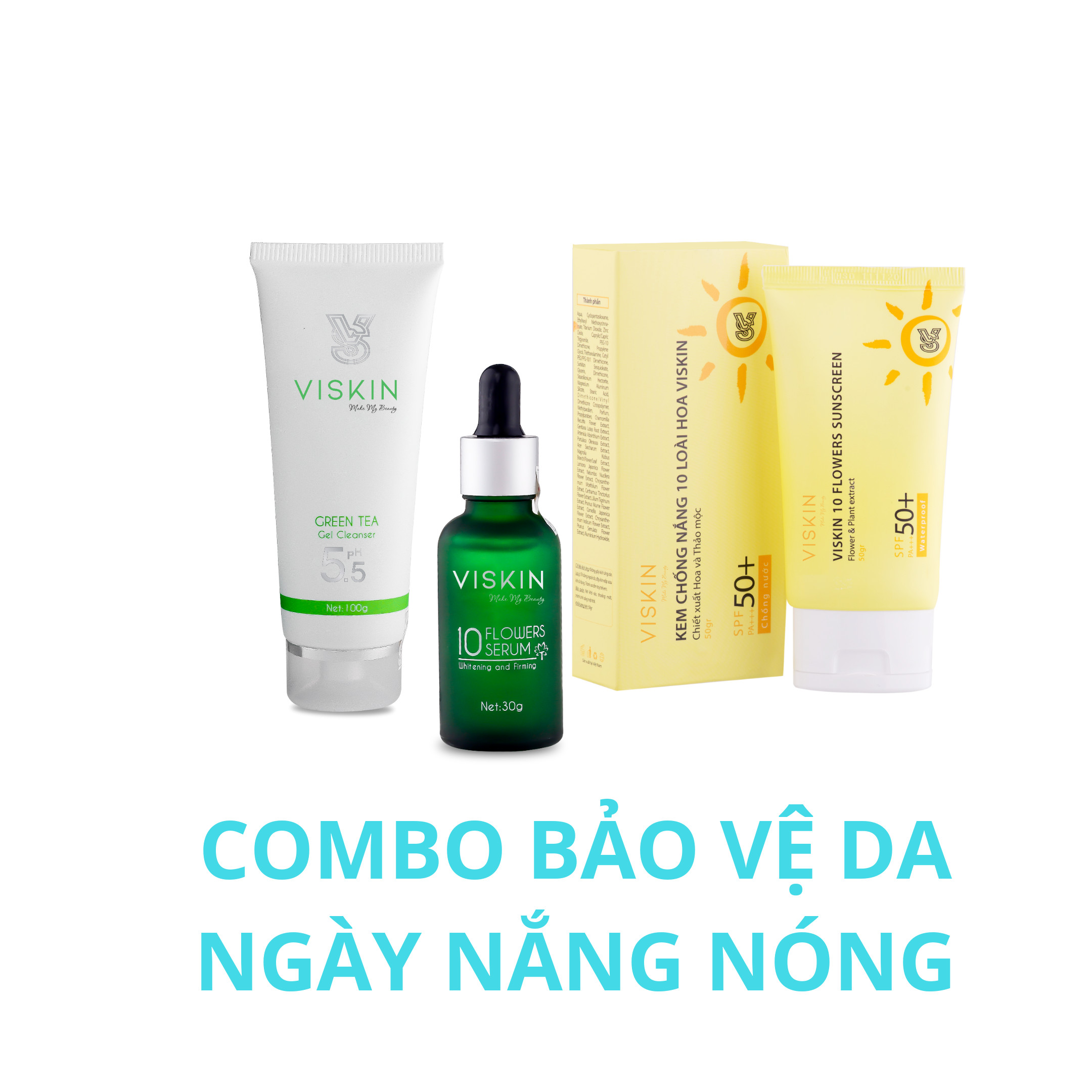 BỘ SẢN PHẨM  BẢO VỆ DA NGÀY NẮNG NÓNG (VISKIN)