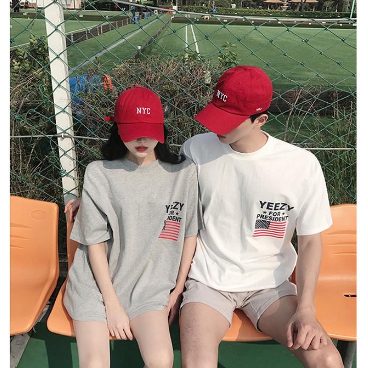Áo Thun Đôi In Logo LÁ CỜ YEEZY FOR FRESIDENT