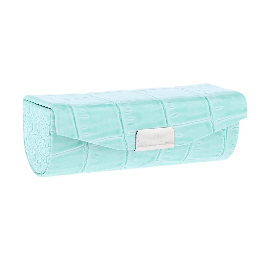 Durable Soft Leather Lipstick Case Holder Organizer Bag for Purse Cosmetic Storage Kit With Mirror