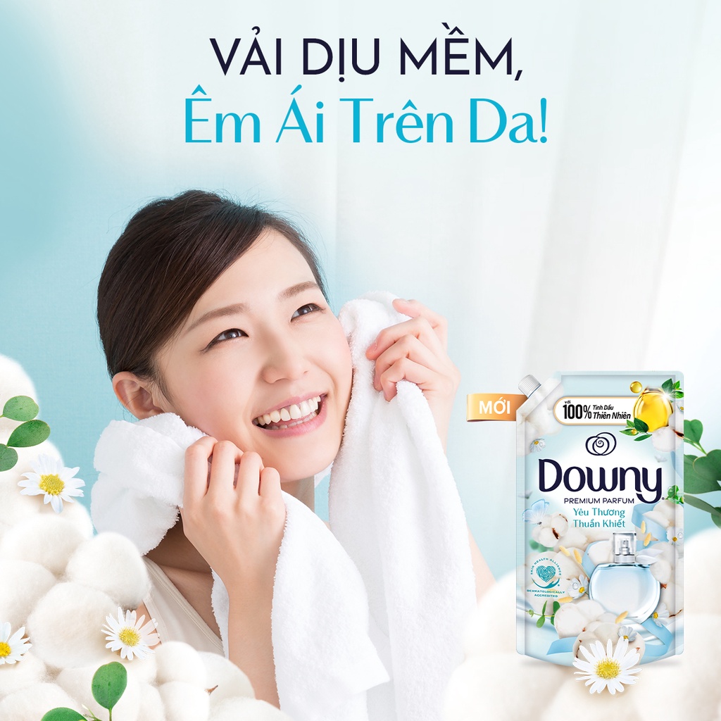 Nước xả vải Downy Yêu thương thuần khiết túi 3 lít