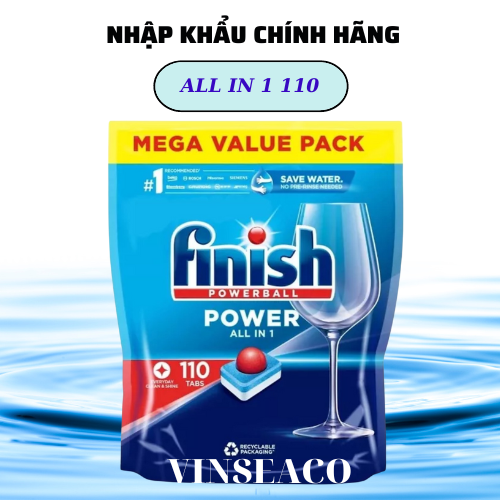 Viên rửa bát Finish All In One Max 100 Viên - 10 chức năng