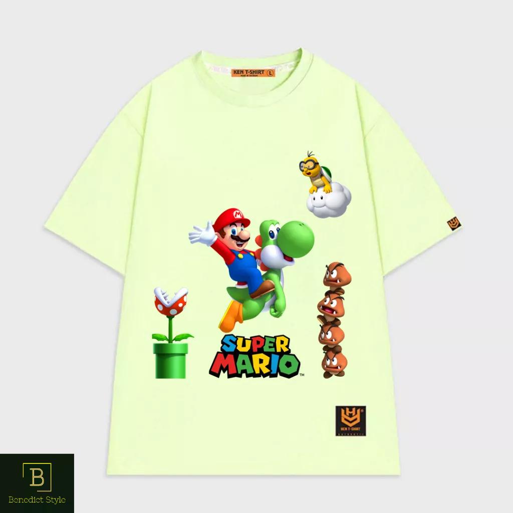 Áo thun tay lỡ unisex hình Super Mario game vui nhộn BND30