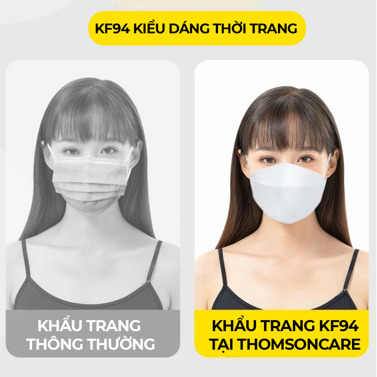 Khẩu trang KF94 Hàn Quốc 4 lớp - Thùng 300 chiếc ( 150 chiếc trắng, 150 chiếc xám) kháng khuẩn, chống bụi mịn, không khí ô nhiễm