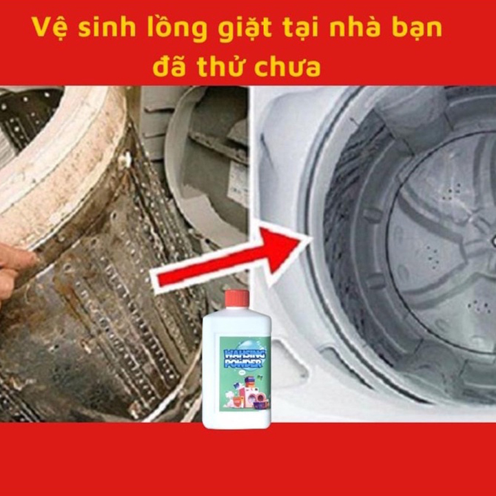 Nước Tẩy Lồng Máy Giặt WAHSING POWDER Chai 500ml, Mùi Dễ Chịu Vệ Sinh Khử Khuẩn Lồng Giặt Hiệu Quả