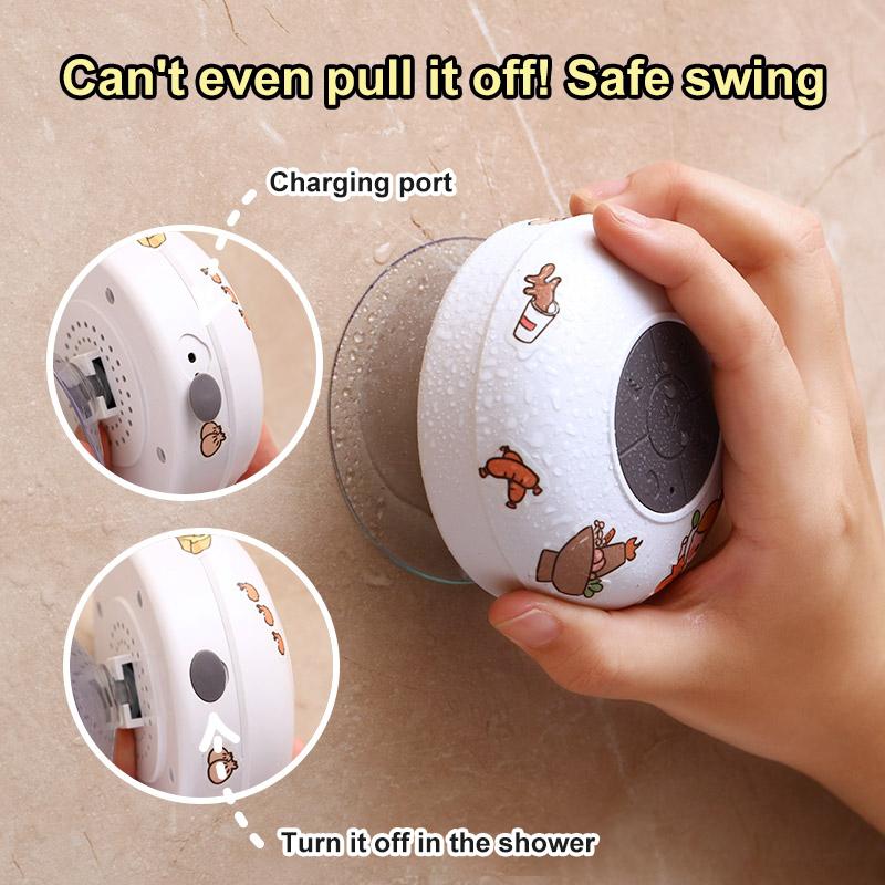 Loa Bluetooth Chống Nước Mini Không Dây Gắn Tường,Gắn Tường Nhà Tắm Chống Thấm Nước,Tiện Dụng Kèm Hình Dán Dễ Thương