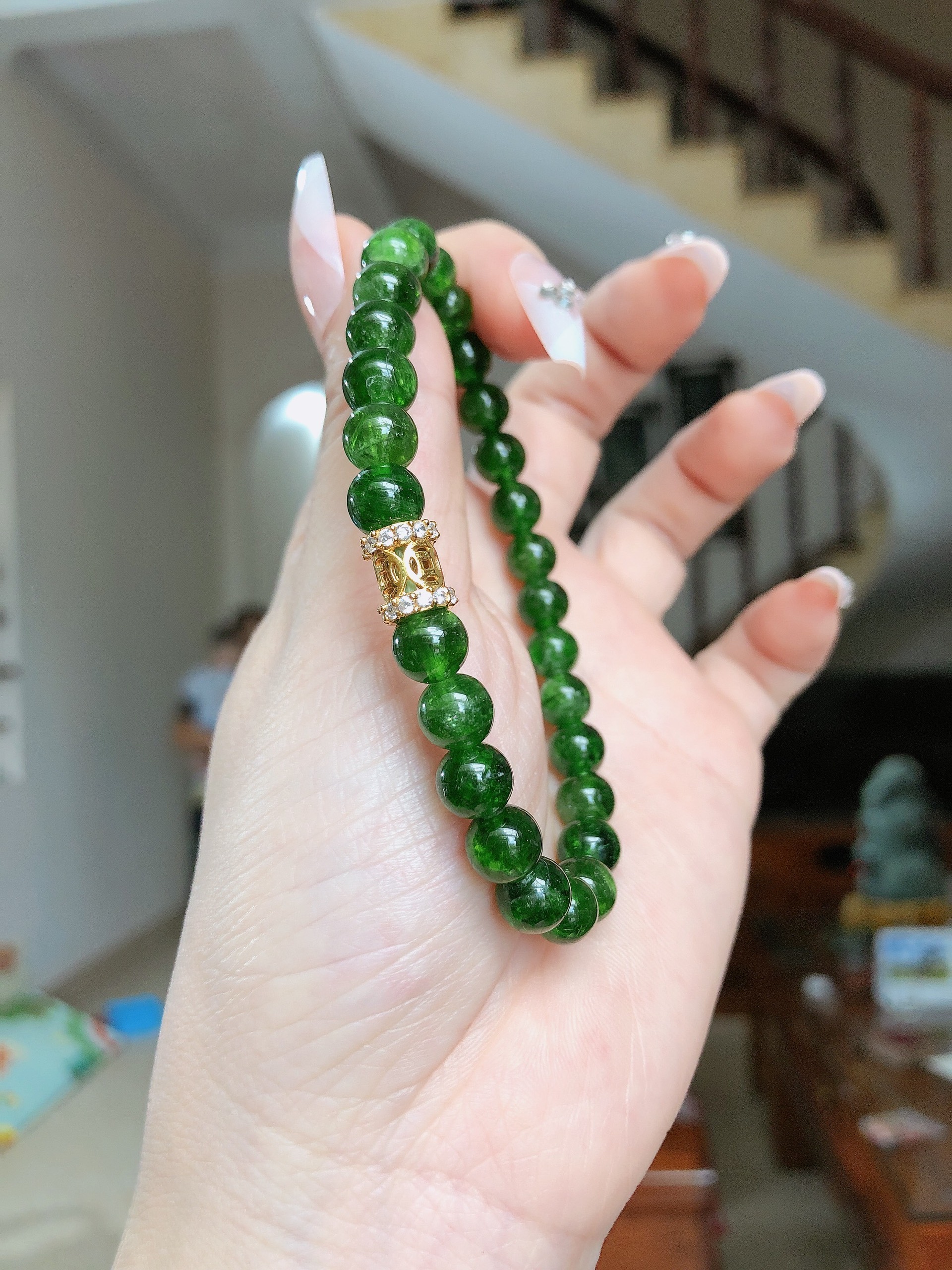 Vòng tay Diopside mix lu thống