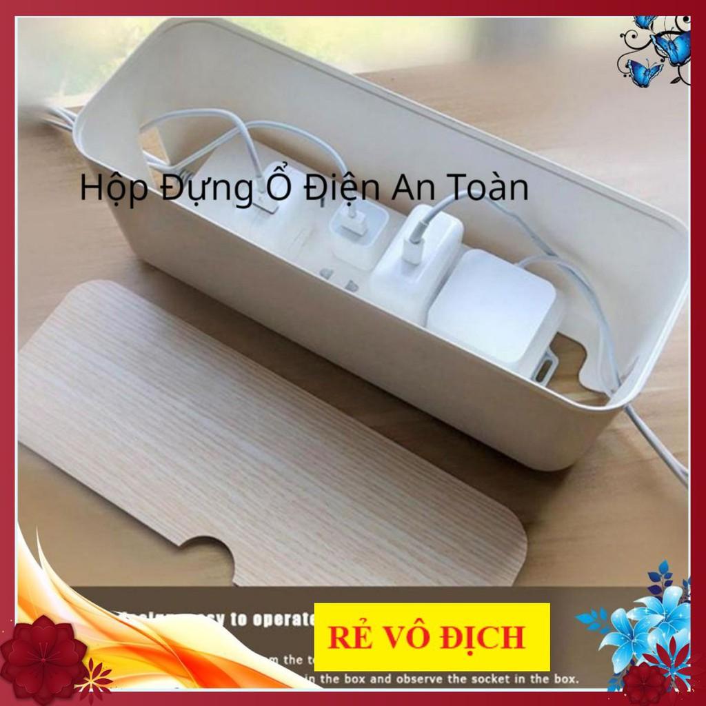 ️Hộp Đựng Ổ Điện Nhựa & Nắp Bằng Gỗ Cao Cấp, An Toàn, Tiện Lợi