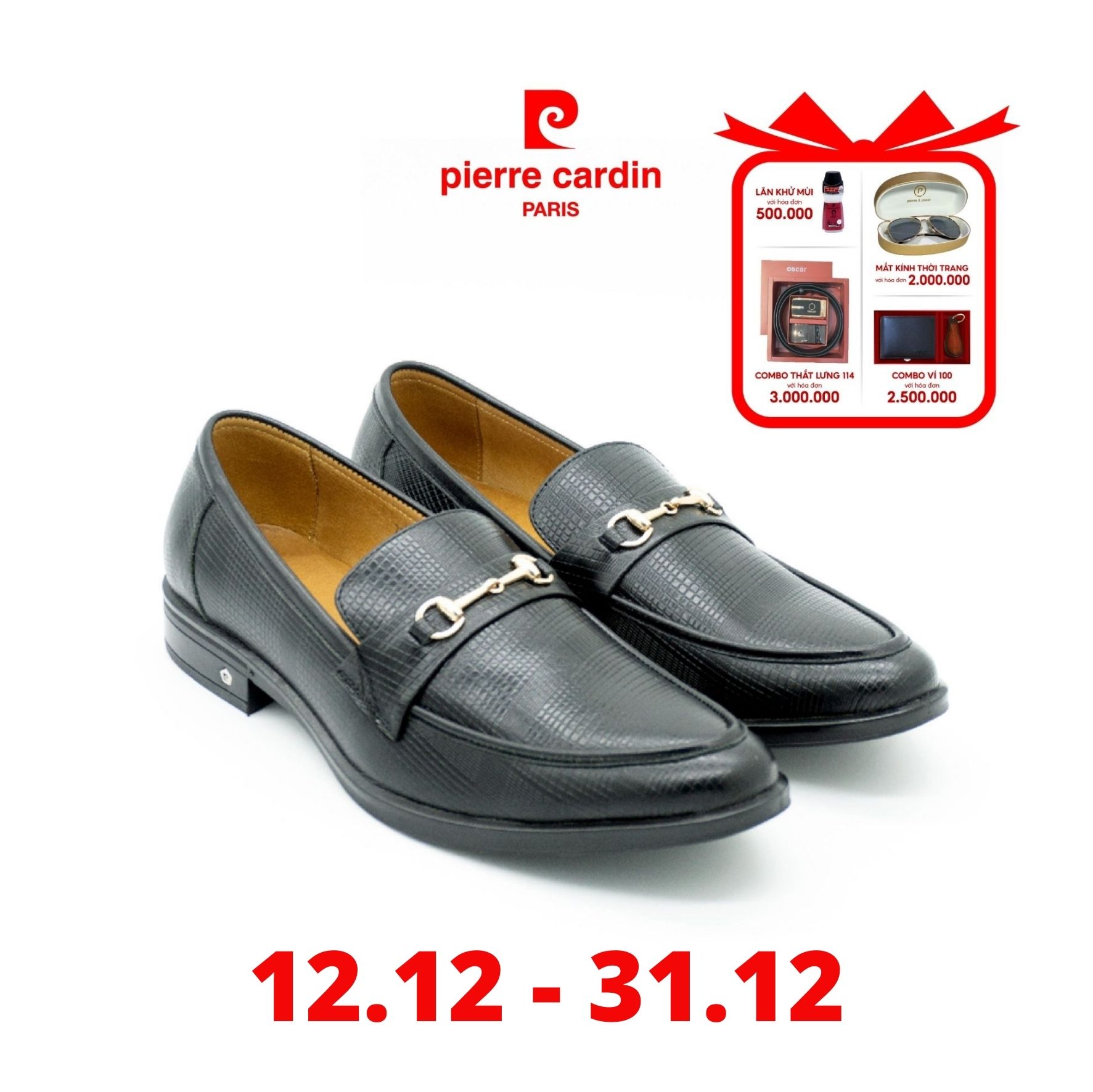 Giày da nam Pierre Cardin PCMFWLE700BLK