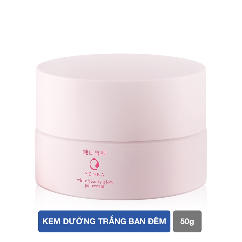 Bộ kem dưỡng trắng da ban đêm Senka (White Beauty Glow Gel Cream 50g + Perfect White Clay 120g)