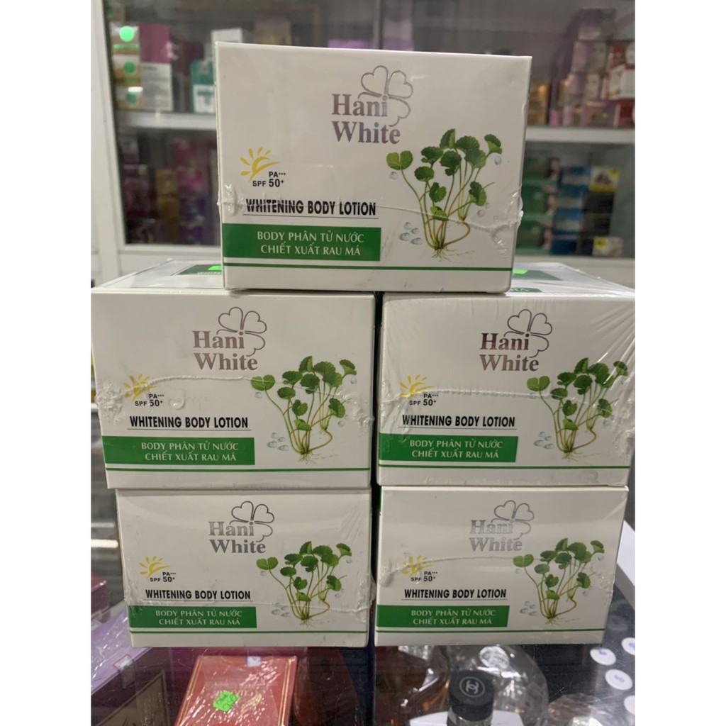 combo 10 hũ Kem Dưỡng Trắng da Toàn Thân Body Hani White chiếc xuất rau má 150g