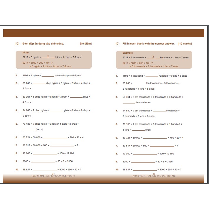 Sách: Toán Tài Năng 3 - Toán Lớp 3 - Dành cho học sinh từ 8-9 tuổi (bộ 2 cuốn) - Á Châu Books