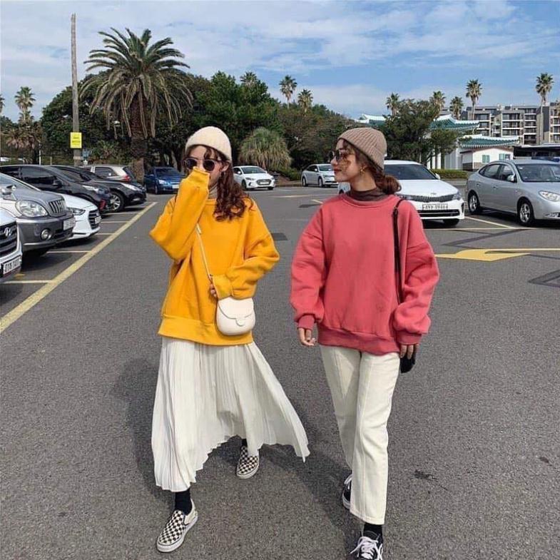 Áo SWEATER BasicTrơn 8 Màu Unisex