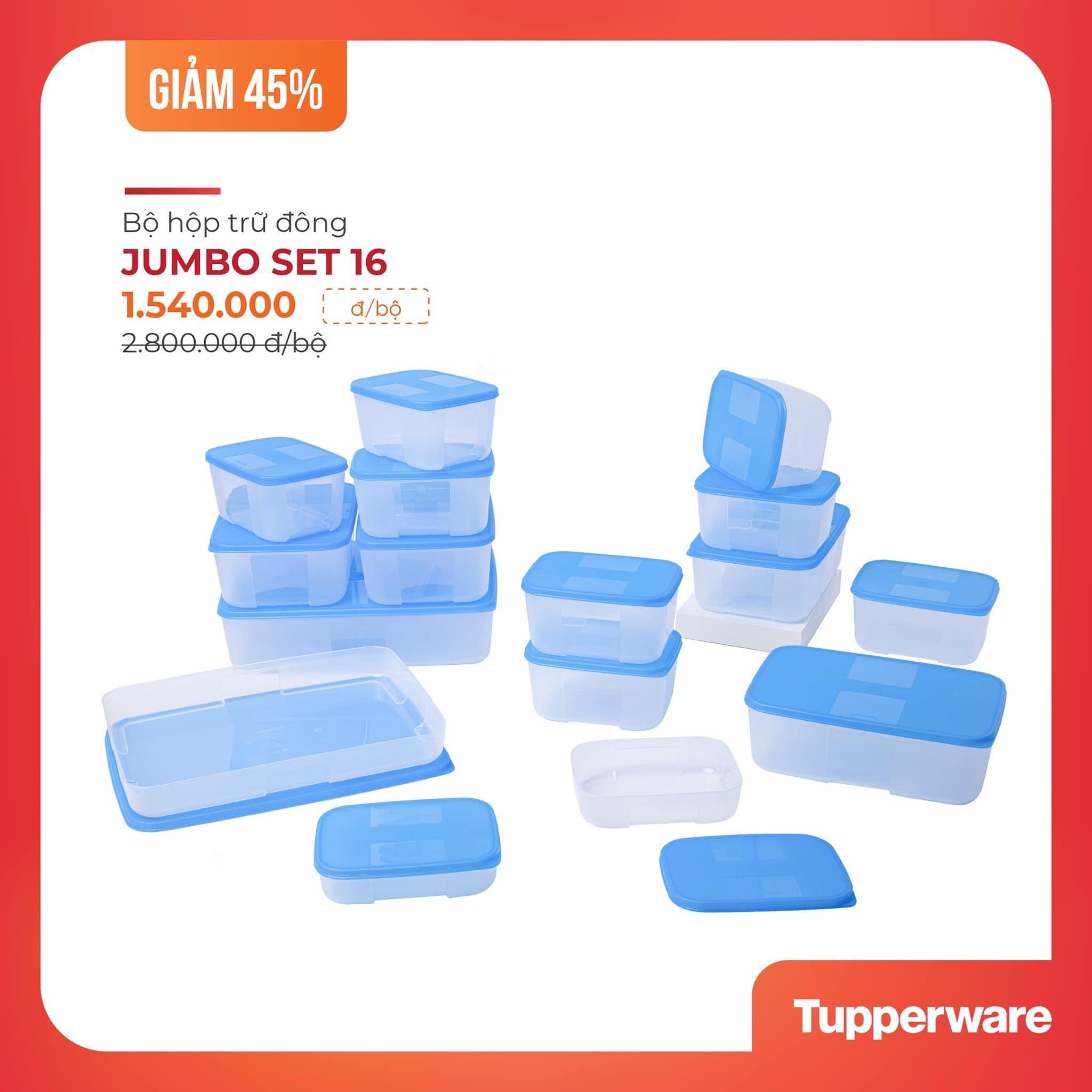 BỘ 16 HỘP TRỮ ĐÔNG TUPPERWARE Freezermate