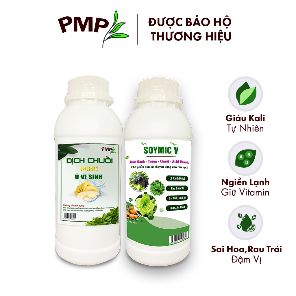 Combo Phân Đậu Nành Soymic V - Dịch Chuối Cho Rau Sạch