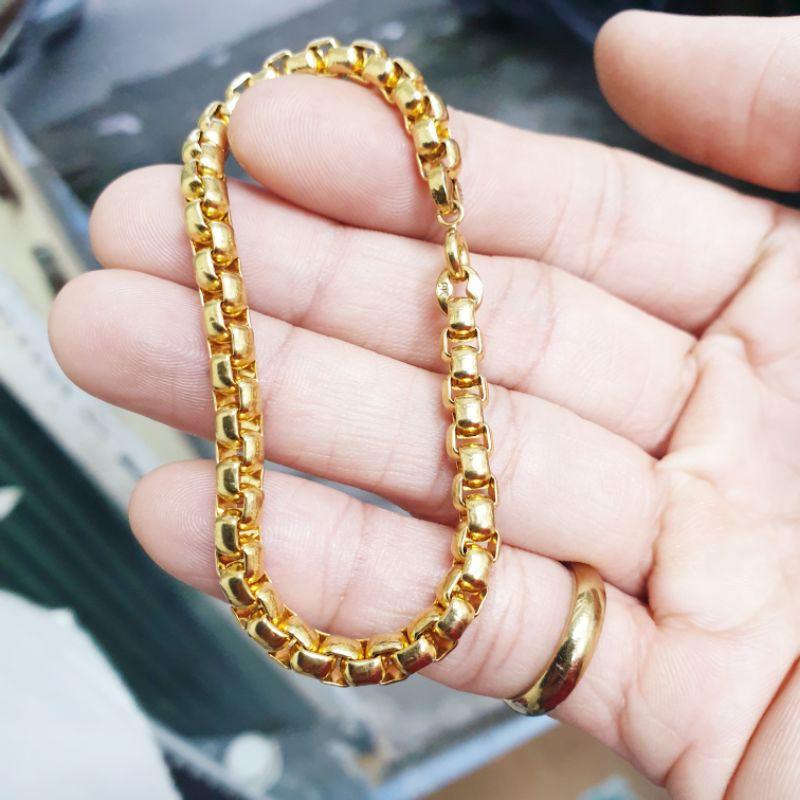 Lắc Tay Ống Vuông Bản 5MM Cao Cấp -Dùng tắm rửa thoải mái không đen rỉ